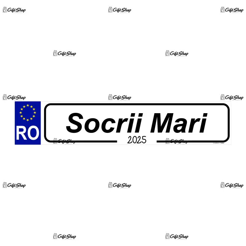 Socrii mari, indicator masina, 200x60 mm, model 2